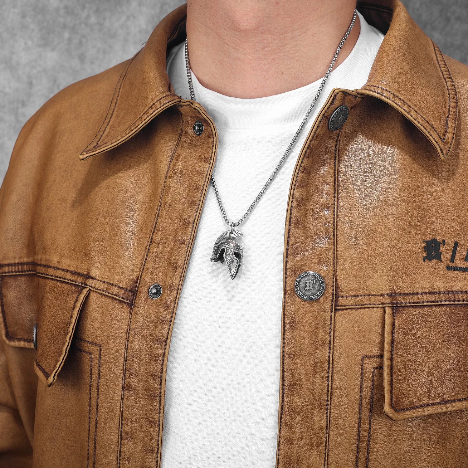 Spartan Roman Helmet Men Necklaces With Pendant Stainless Steel Jewelry For Male Women Punk HipHop Accessories Gifts Wholesale