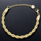 Twisted Snake Chain Bracelet — Gold or Silver, Stainless Steel