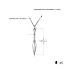 Gold Spear Pendant Necklace Box Chain Statement