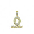 Trendy Hip Hop Letter Charm Letter O Block Pendant Necklace For Women Men Bling Iced Out Cuban Chain Necklaces Charm