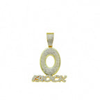 Trendy Hip Hop Letter Charm Letter O Block Pendant Necklace For Women Men Bling Iced Out Cuban Chain Necklaces Charm