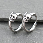 Skull Hoop Earrings Punk Party Men Women — 316L Stainless Steel