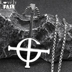 Cross Ghost Band Chain Necklace — Stainless Steel