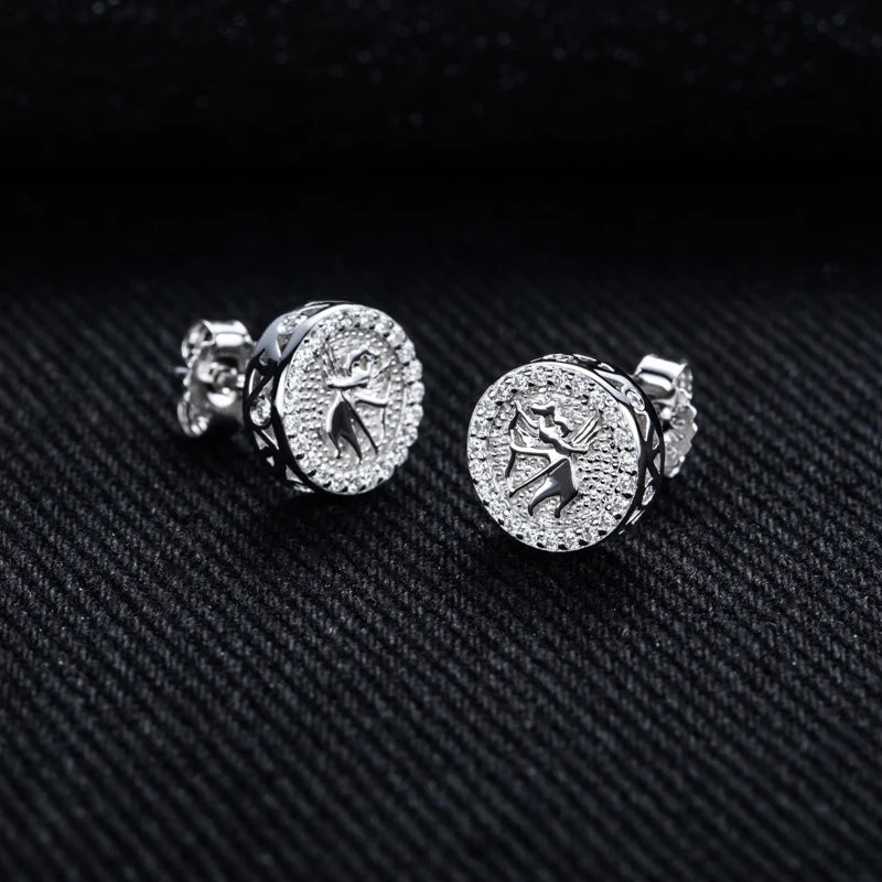 Iced Out Angel Stud Earrings — 925 Silver