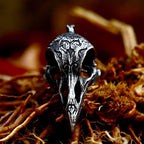Fashion Vintage Raven Skull Pendant Necklace Mens Stainless Steel Unique Cool Carved Raven Animal Necklaces Jewelry Dropshipping