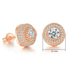 Iced Out Round CZ Piercing Stud Earrings for Men and Women