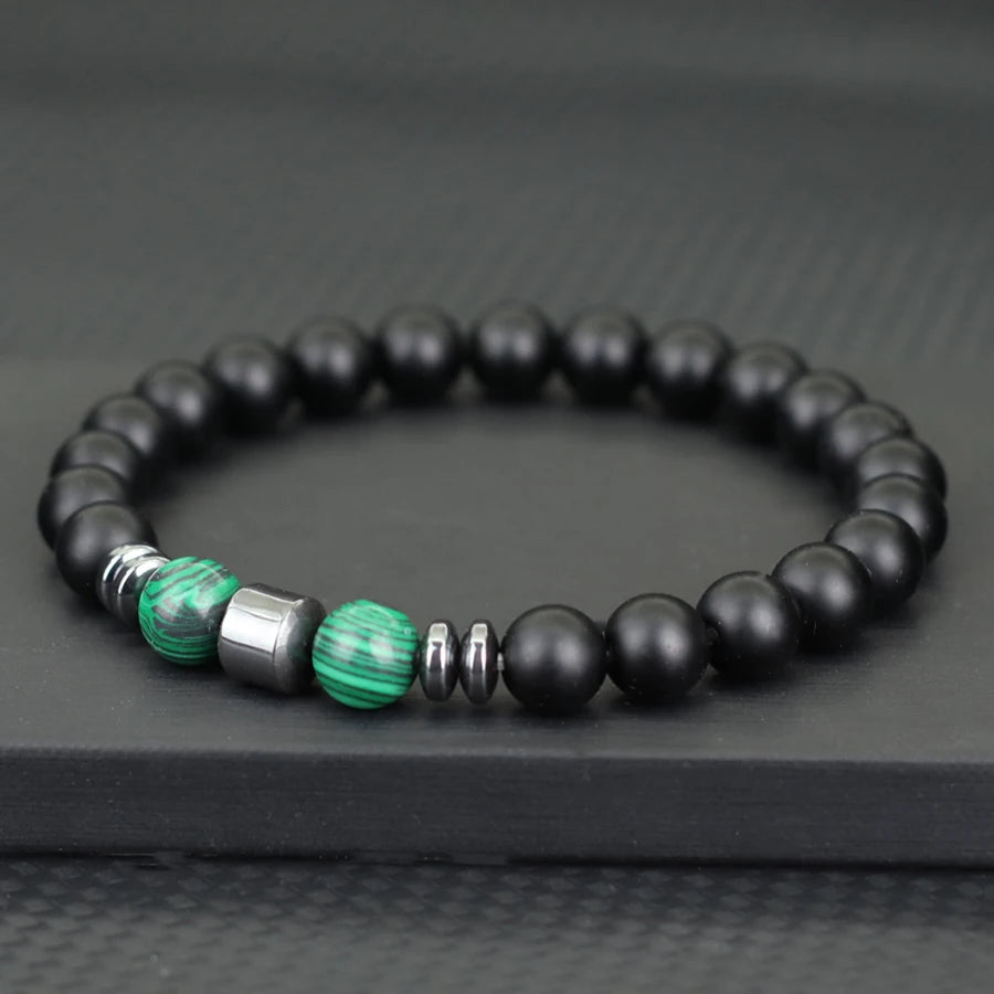 Premium Natural Volcanic Stone Beaded Bracelet Handmade Tiger Eyes Howlite Onyx Beads Braclet Meditation Healing Leisure Joias