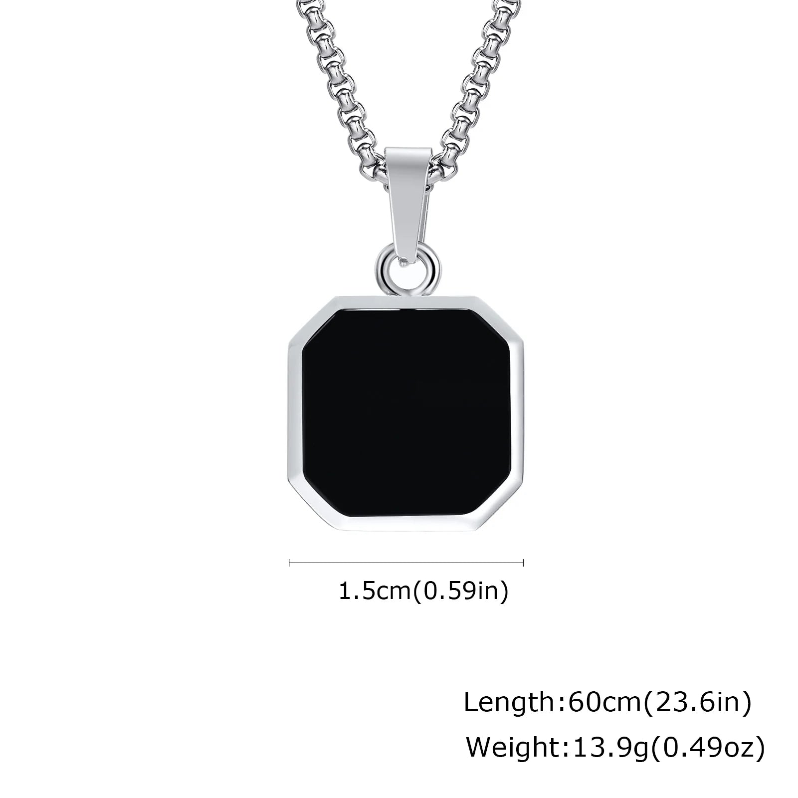 Men's Silver Color Geometric Pendant Necklace, Non Fading Stainless Steel Compass Necklace with Chain, Stylish Jewelry