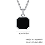 Men's Silver Color Geometric Pendant Necklace, Non Fading Stainless Steel Compass Necklace with Chain, Stylish Jewelry Gifts