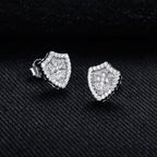 Iced Out Cross Stud Earrings — 925 Silver