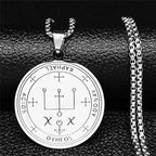 Angel Raziel Silver Pendant Necklace — Stainless Steel
