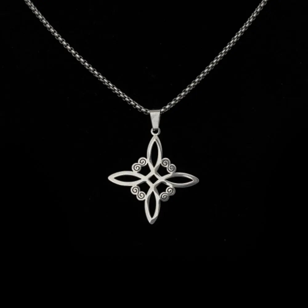 Vintage Witch Knot Silver Necklace