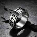 Nordic Viking Odin Rune Spinner Ring — Stainless Steel