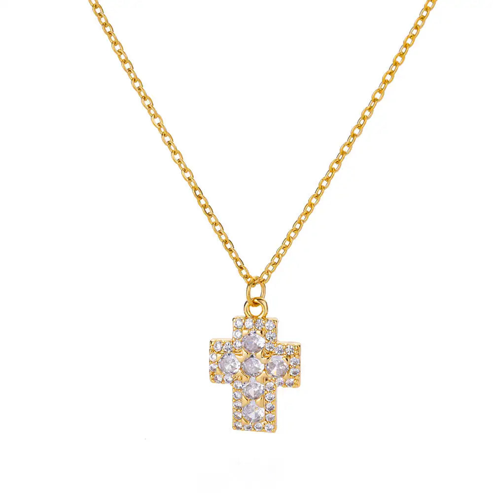 Stainless Steel Tree of Life Cross Necklaces for Women Gold Color Chain Necklace Aesthetic Collar Jewelry Accessories Gift