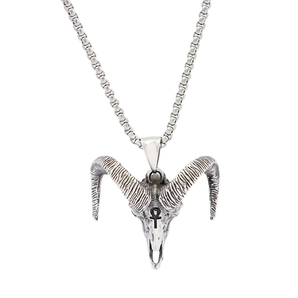 Ankh Cross Stainless Steel Pendant Necklace