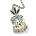 THE BLING KING Travis Scott Hip Hop Anime Enamel Funny Ghost Pendant Necklace Rap Jewelry Colorful Face With Full Cubic Zircon