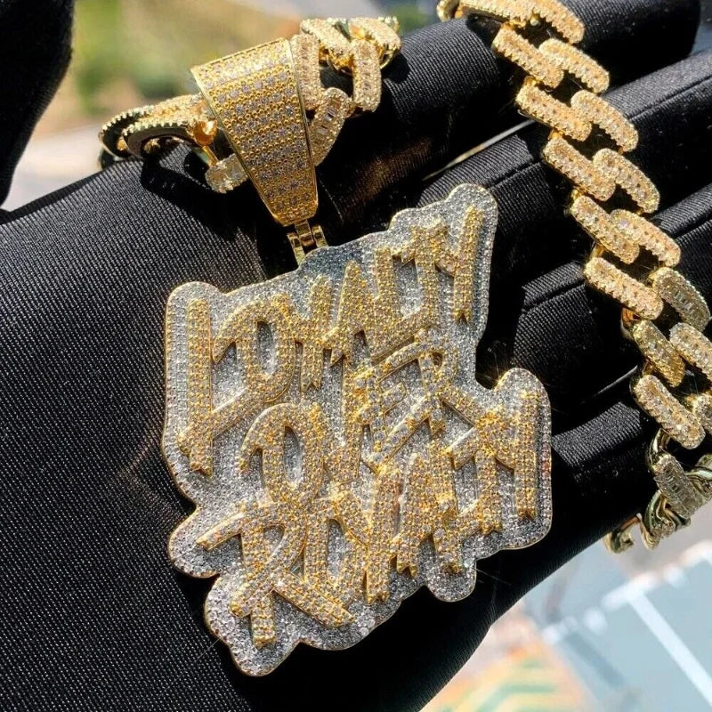 Iced Out Letter Pendant Necklace