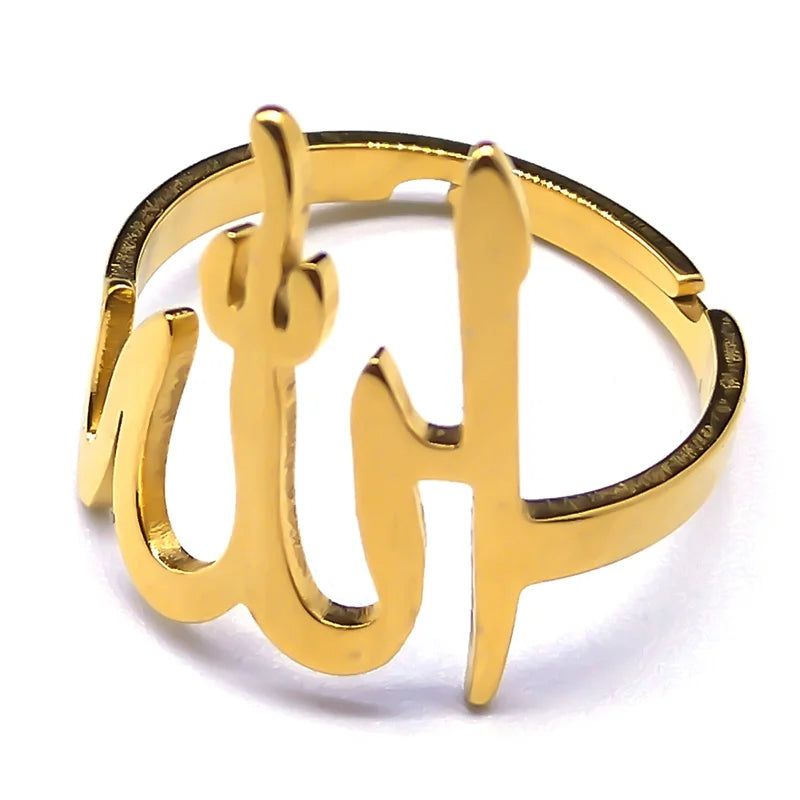 Steel Ring Vintage Arab Islam Allah Prayer
