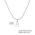 Minimalist Initials Necklace for Men,Stainless Steel Alphabet A-Z 26 Letter Collar,50/55/60CM Silver Color Thin Snake Chain