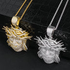 Silver Cross Jesus Pendant Necklace Iced Out