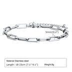 Paperclip Chain Bracelet 5mm — Stainless
