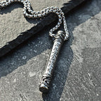 Monkey King Staff Pendant Necklace — Retro Silver-Tone