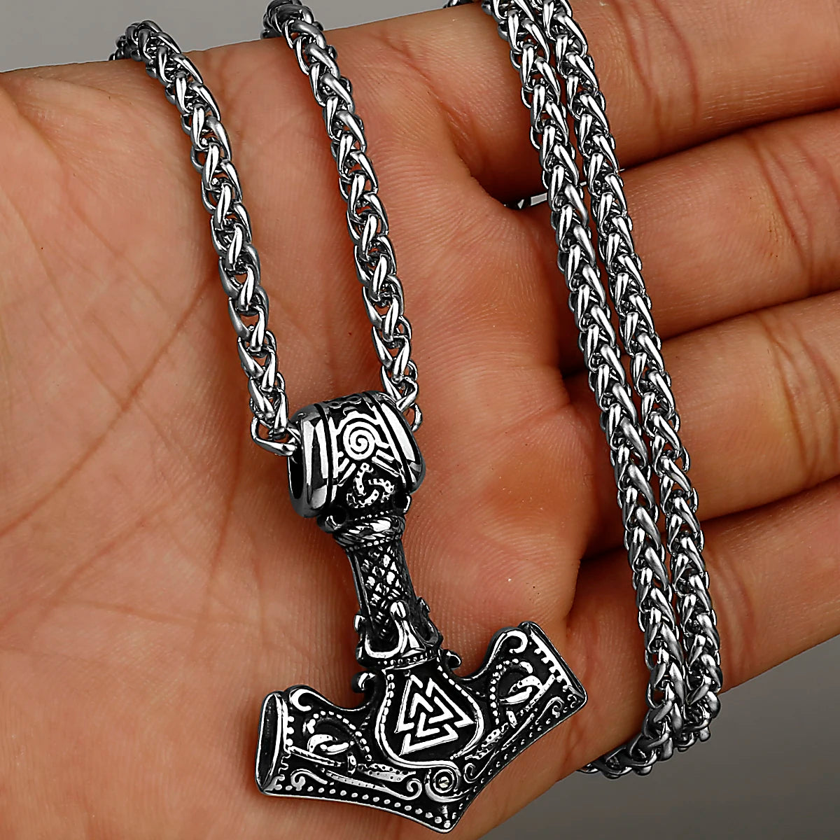 Original Viking Stainless Steel Thor Hammer Multiple Styles Domineering Unisex Necklace Pendant Boyfriend Gift
