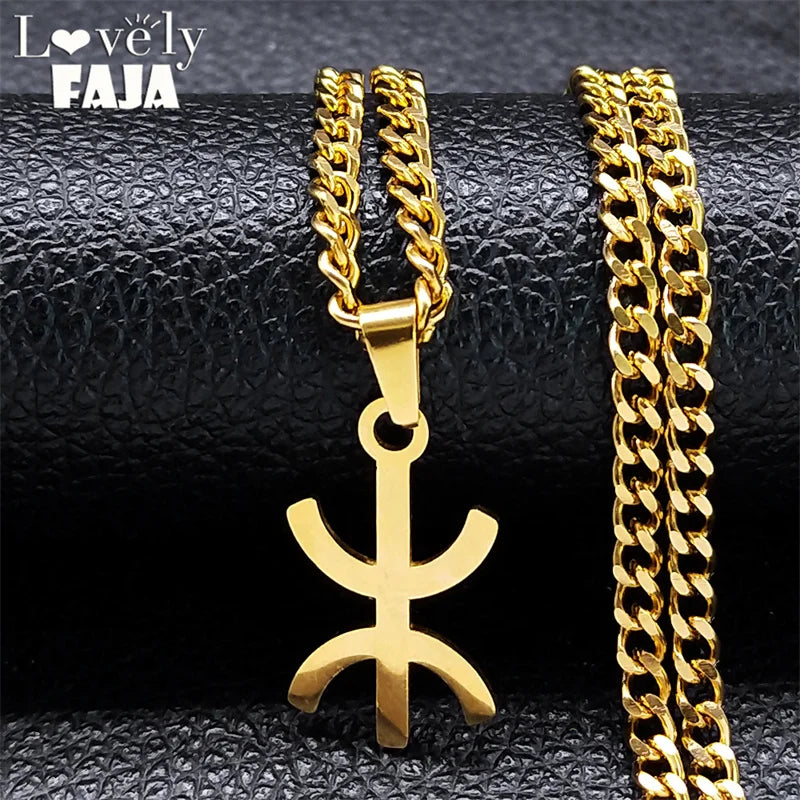 Africa Symbol Pendant Necklace — Stainless Steel