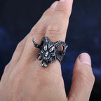 2023 New Design Punk 3D Devil Demon Skull Dragon Ring Vintage 316L Stainless Steel Biker Retro Colour Boyfriend Gift