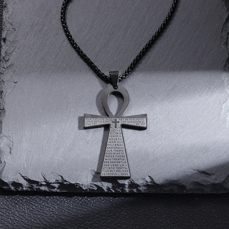 Shining Iced Out Ancient Egyptian God Eye of Horus Cross Pendant Necklace for Men and Women Hip Hop Trendy Amulet