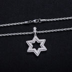 Iced Out Star of David Pendant — 14K Gold
