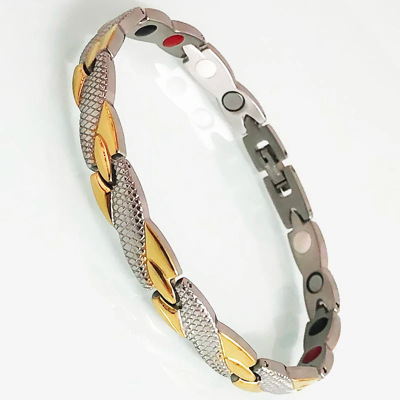 Cool Magnetic Therapy Bracelet for Man Women Waterproof Stainless Steel Snake Pattern Chain Bracelets Health Care Men's