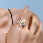 Pentagram Geometric Chain Necklace — Gold-Tone