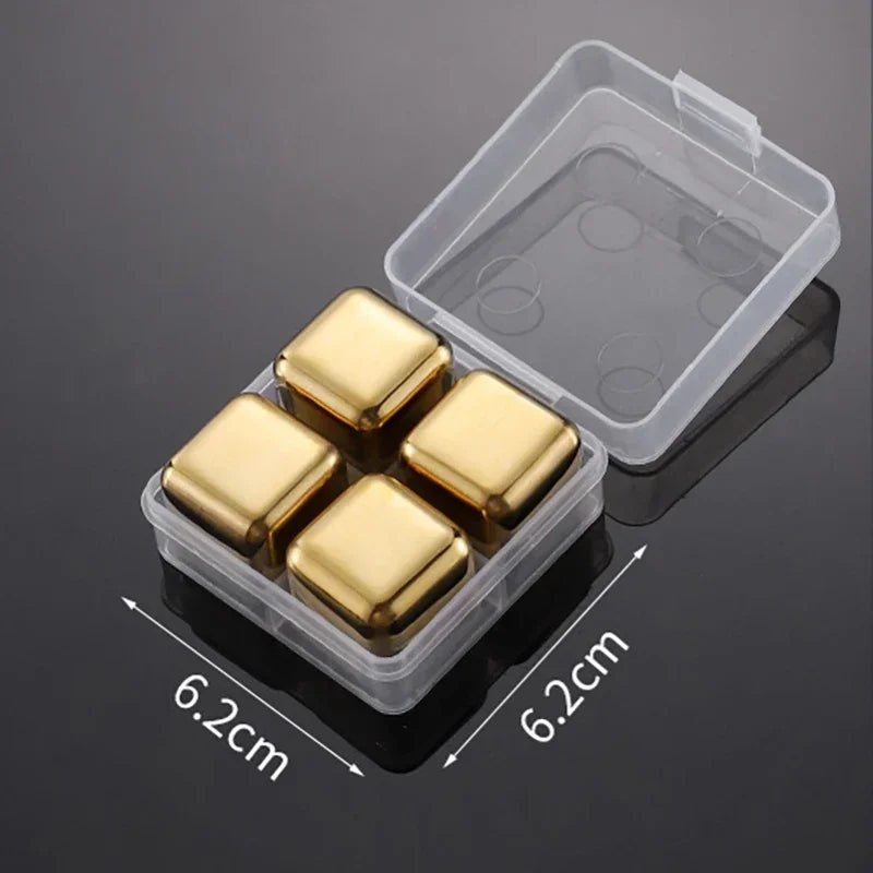 Reusable Whiskey Stones Stainless Steel Ice Cubes Quick-Freeze Wine Cooler Food Grade Metal Pellets Beer Cooler Bar