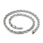 4/6/8mm Width Long Stainless Steel Minimalist Twist Rope Chain Necklace For Men Available in Gold Color Jewelry