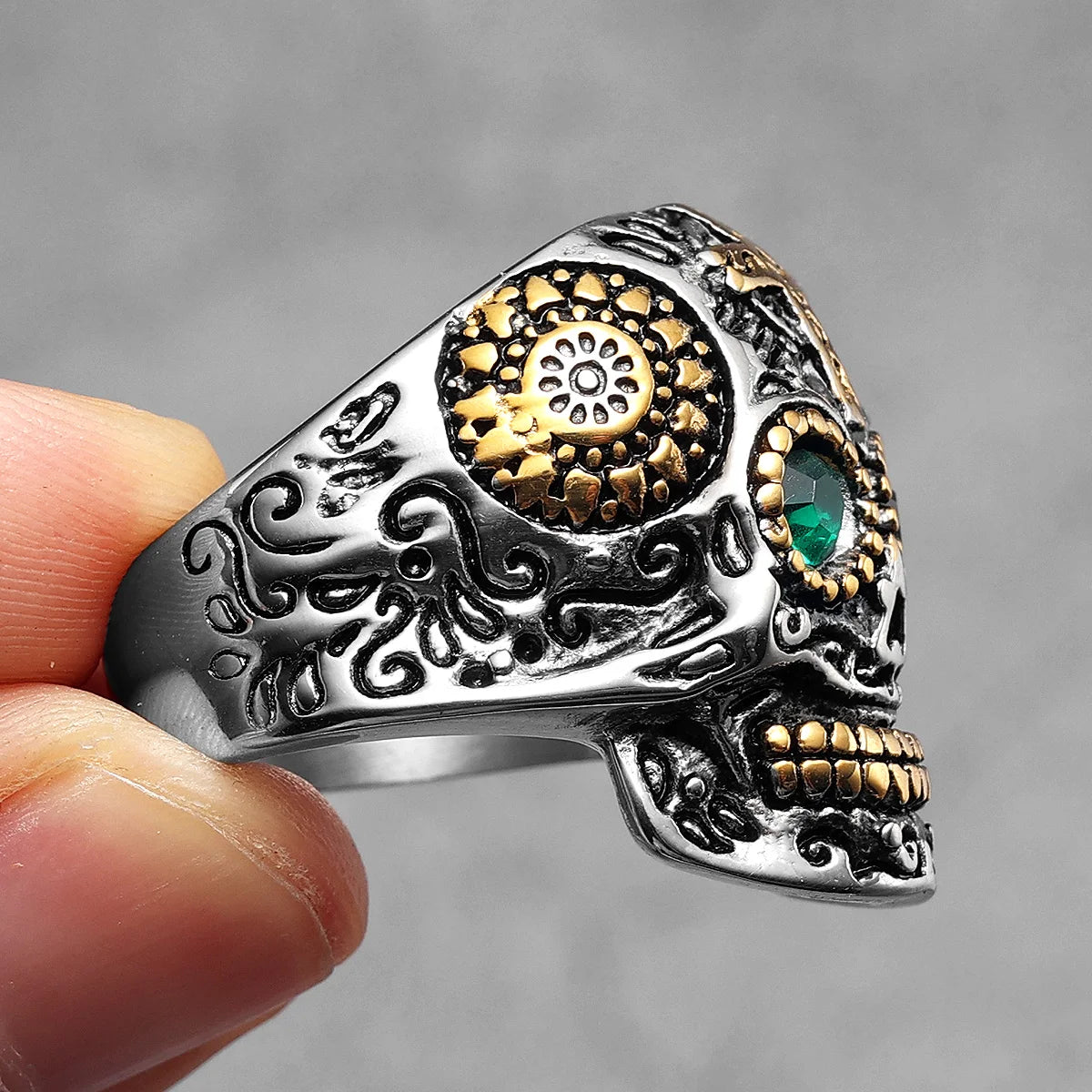 Cyberpunk Skull Ring — Stainless Steel