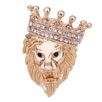 Vintage Lion Crown Brooch — Lapel Pin for Suit & Shirt Collar