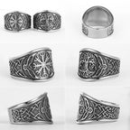 Viking Tree of Life Vegvisir Ring — Stainless Steel