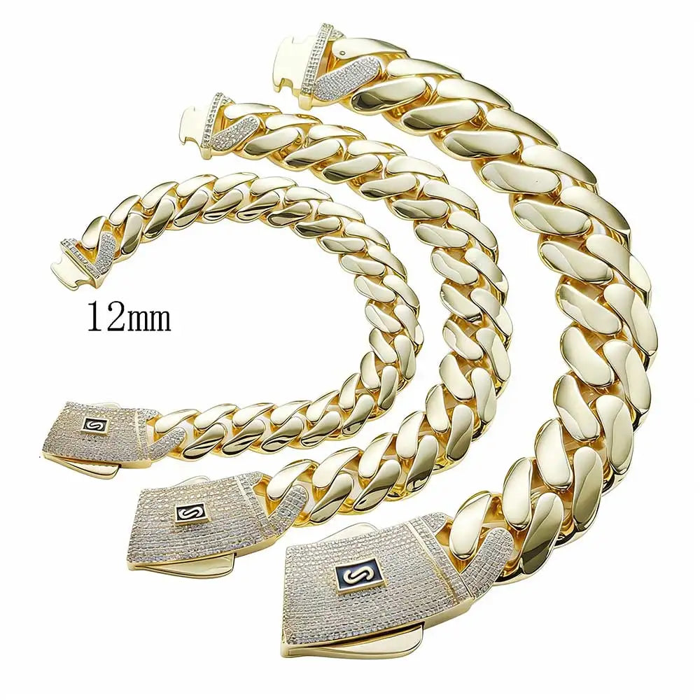 Cuban Chain Gold Iced Out 12/15/20MM Necklace