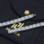 7MM 5A Zircon Cluster Tennis Chain Iced Out Square Sparkling CZ Link Necklace Anniversary gift for him or her Hip Hop Jewelry