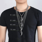 New Genuine 925 Sterling Silver Necklace For Men Hot Sale Wolf Tooth Pendant Choker Man Punk Cool Male Fashion Fine Jewelry