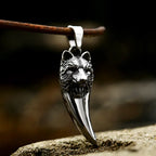 Beier Stainless Steel  retro Viking wolf Pendant fine details Punk wolf tooth style Chain Necklace men Jewelry BP8-836