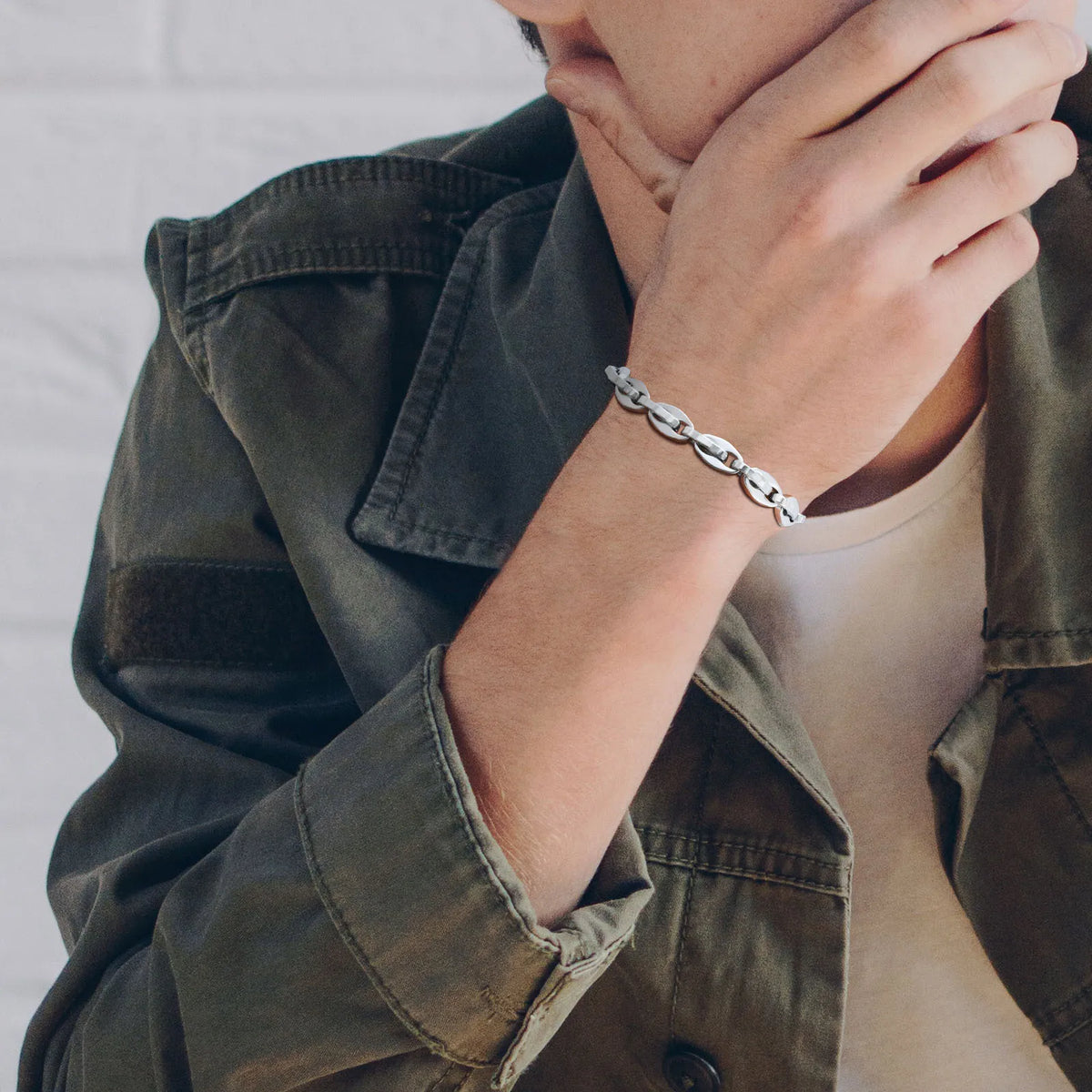 Link Chain Wristband Bracelet for Men — Stainless Steel