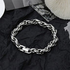 Classic Stainless Steel Cuban Chain Bracelet Fashion Men's Street Hip Hop Punk Titanium Steel Bracelet Fashion Men's Jewelry Gif
