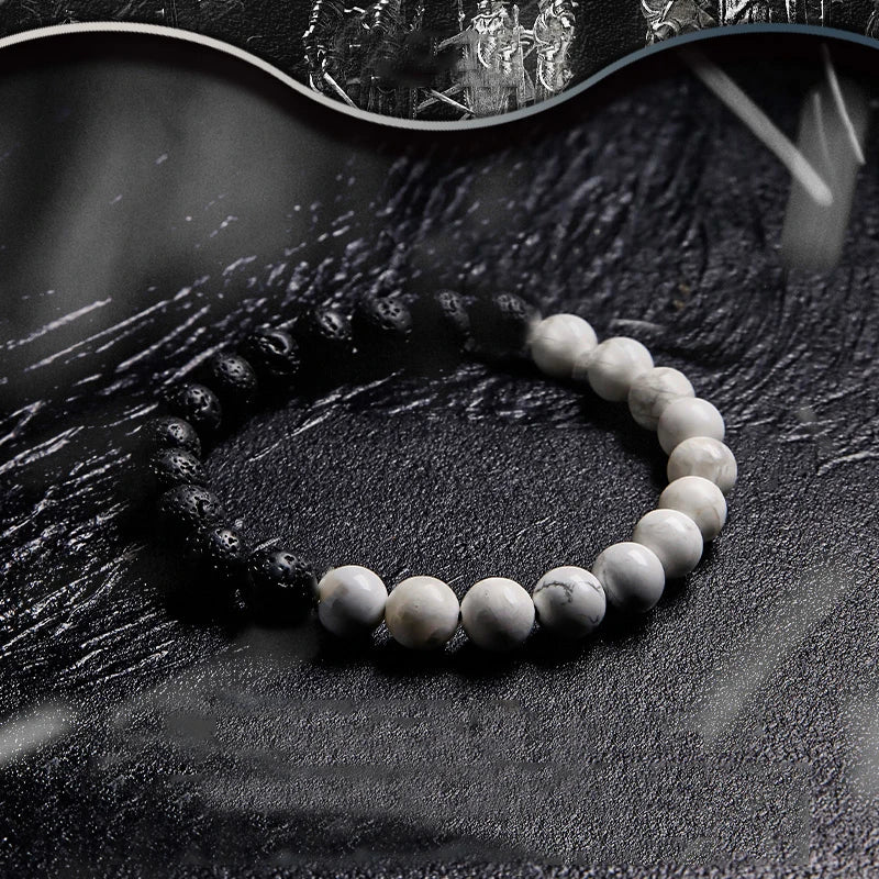 Block Volcanic Lava Stone Bracelet Men Black Classic Matte Obisidian Labradorite Bead Jewelry Women Birthday Gift for