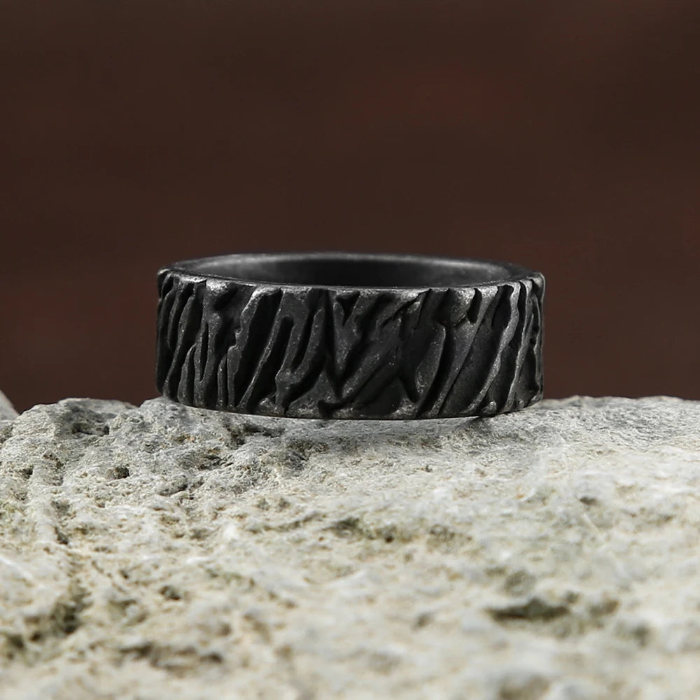 Valknut Black Ring Vintage Viking Triangle Nordic