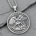 Archangel Wing Cross Stainless Steel Pendant Necklace