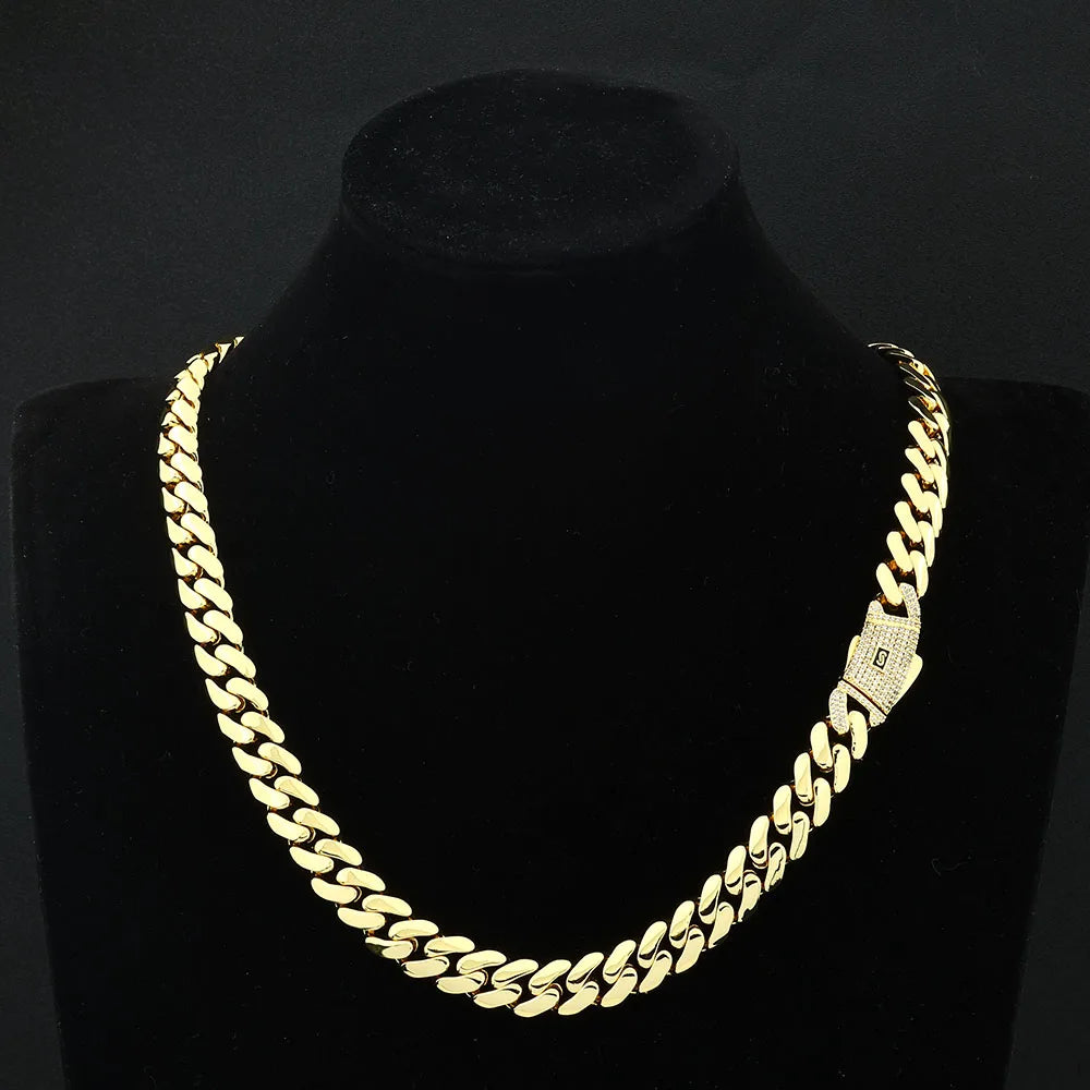 Gold Monaco Chain Necklace 12/15/20MM