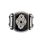 Black & White Totem Pattern Ring — Zinc Alloy