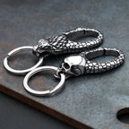 Viking Dragon Head Keychain — Stainless